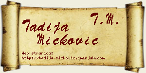 Tadija Micković vizit kartica